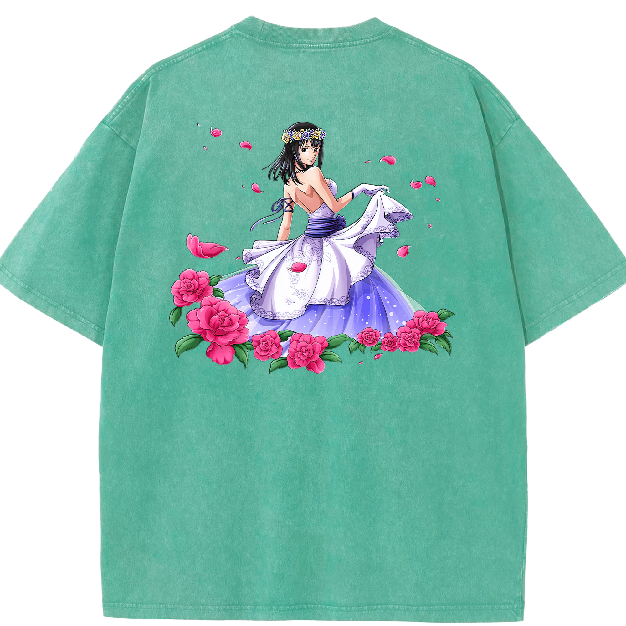 ワンピース ニコ・ロビン ONE PIECE Nico Robin 綿100% ヴィンテージ風 半袖Tシャツ（背面プリント）